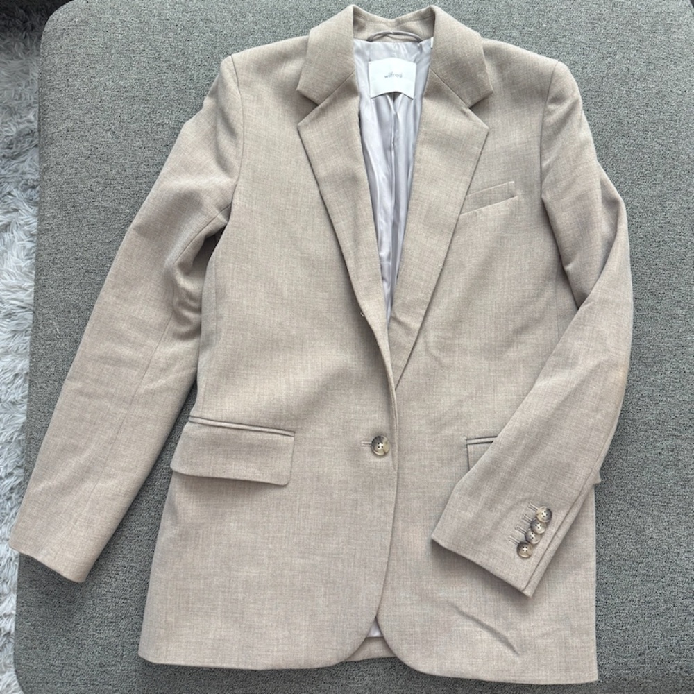 Aritzia Wilfred Generation Blazer Size XS, Heather Modern Taupe